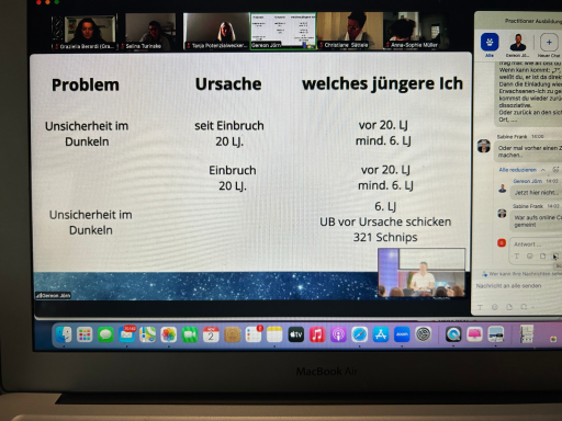 Diagramm mit Problemen, Ursachen und Altersgruppen für eine Präsentation.