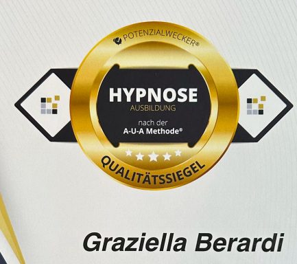 Qualitätssiegel für Hypnose mit dem Namen Grazielle Berardi.